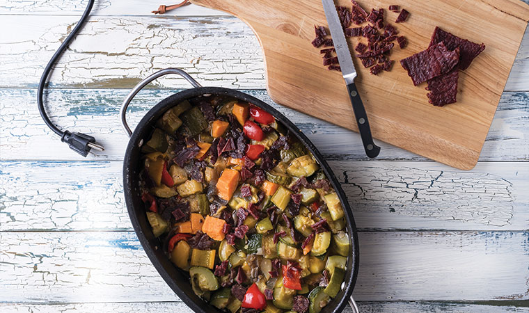 Crockpot    Scalloped    Potatoes    and    Grilled    Vegetables