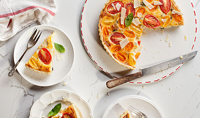 Tomato-Parmesan    Quiche