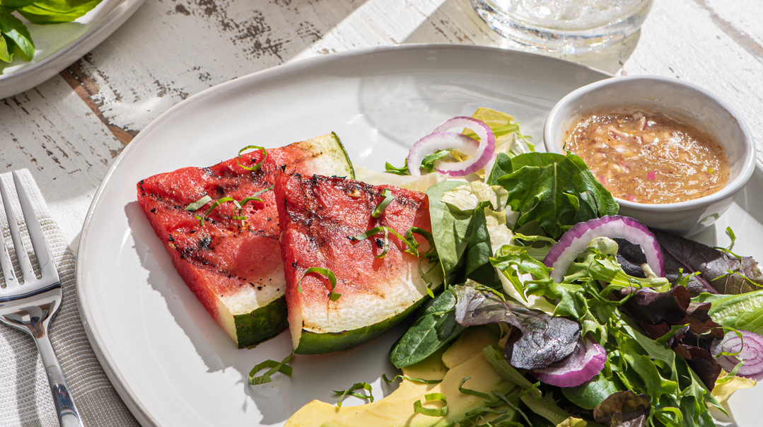 Grilled Watermelon-Basil Salad
