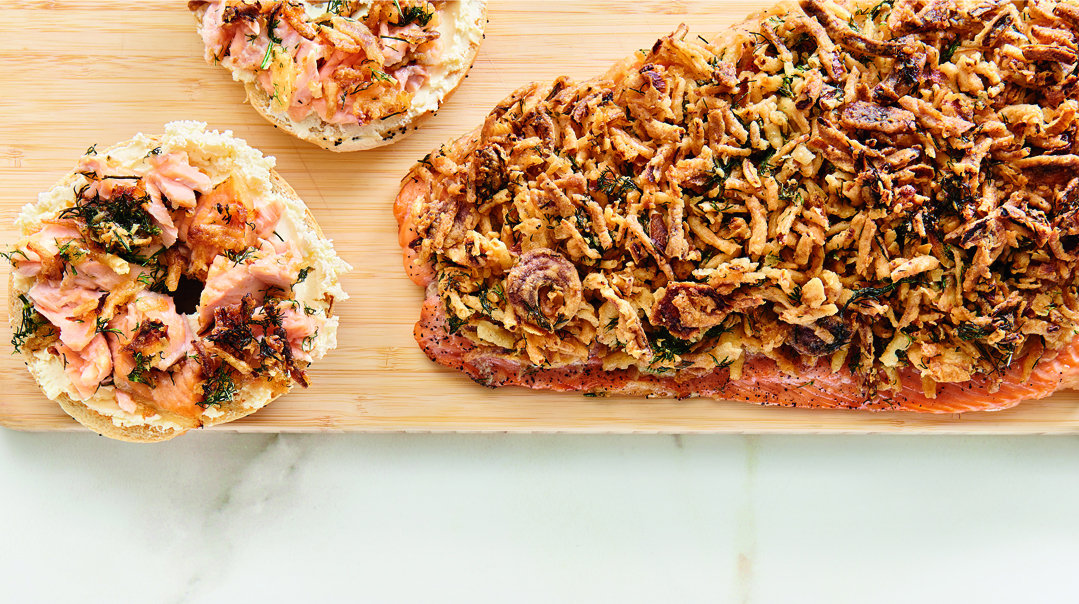 French Fried Onion Salmon 