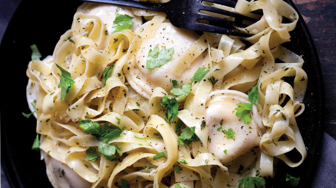 Garlic-Butter Pasta and Ravioli 