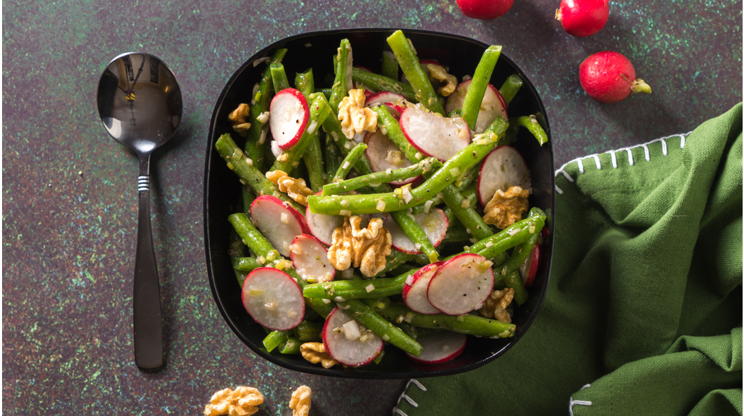  Green Bean Radish Salad with Walnut Vinaigrette 