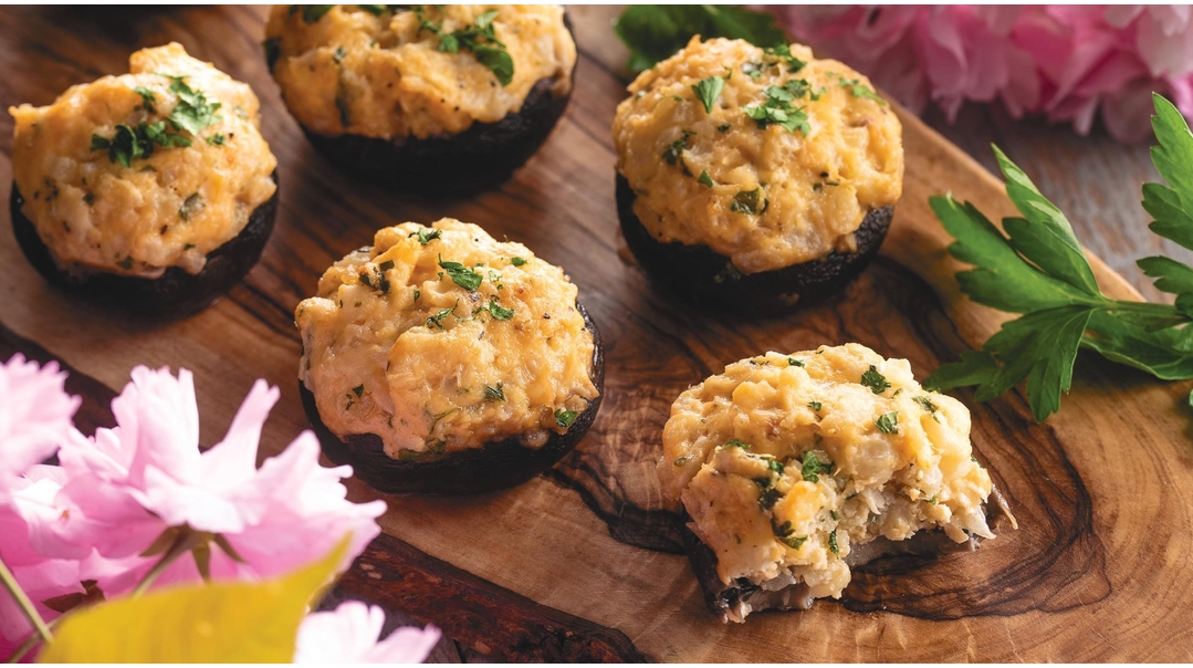 Three-Cheese Stuffed Mushrooms