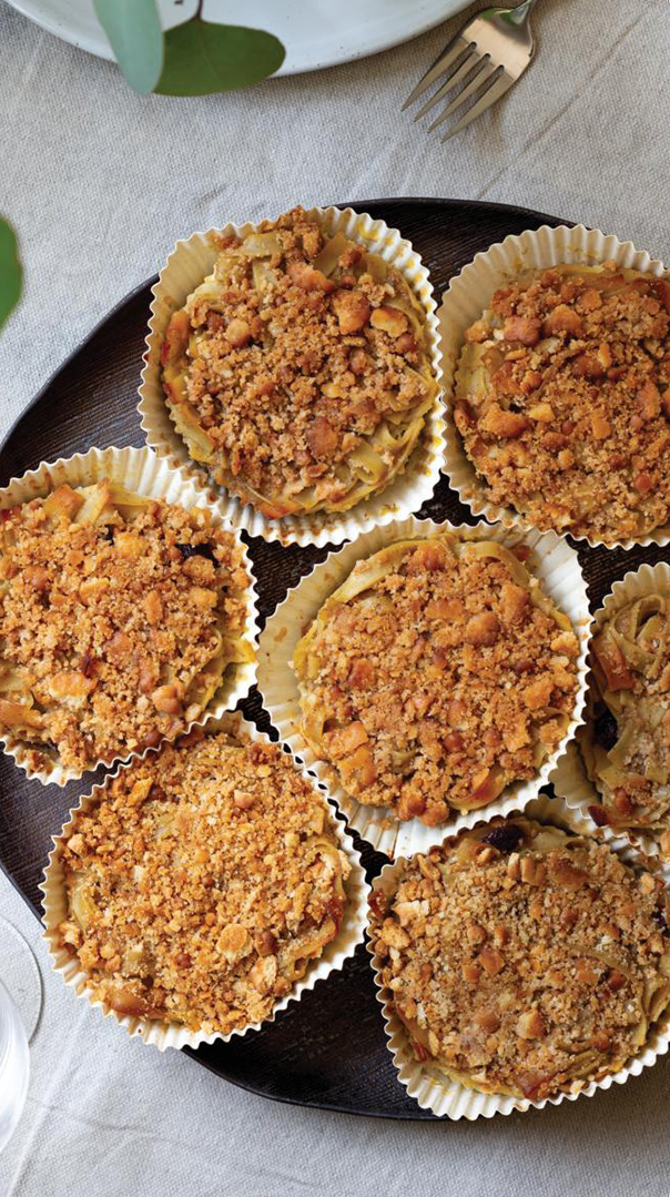 apple chestnut noodle kugel