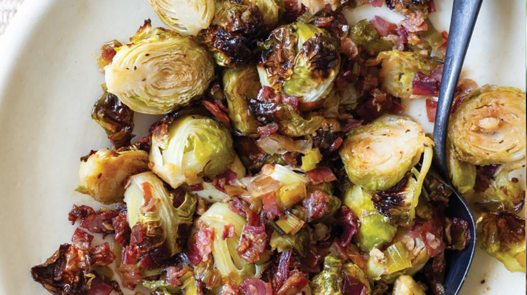 Roasted Brussels Sprouts, Leek, and Beef Fry