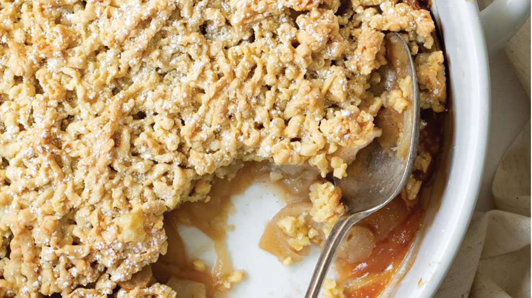 Shredded Dough Honey Bourbon Apple Crisp