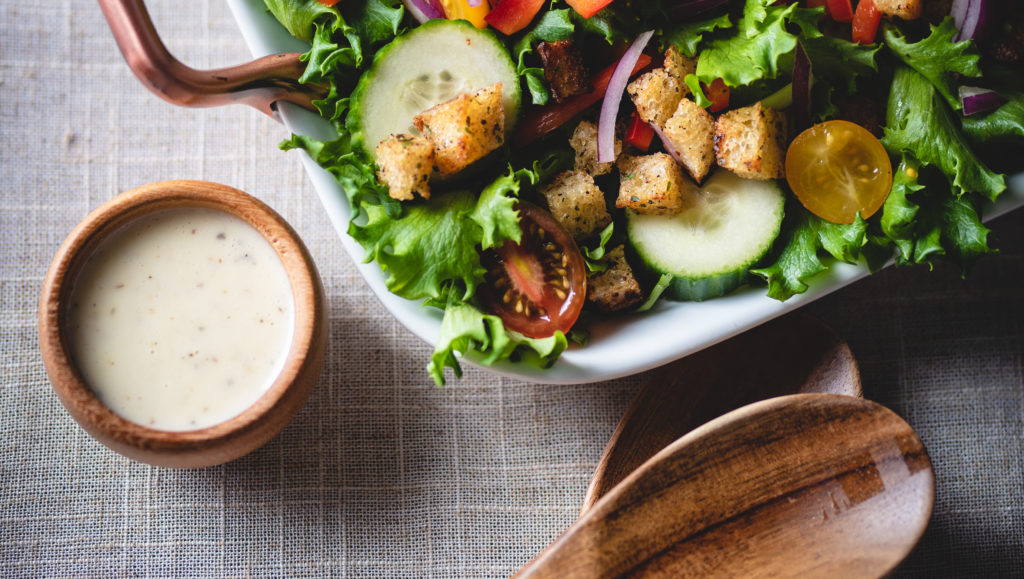 Pan-Fried Crouton and Garden Salad
