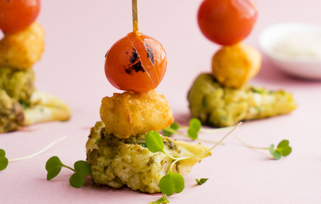 Pesto Cauliflower Bites