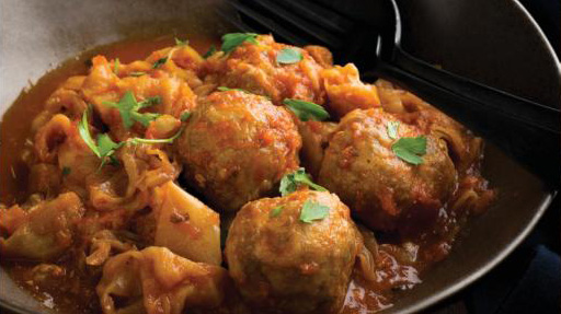 Saucy Meatballs and Cabbage