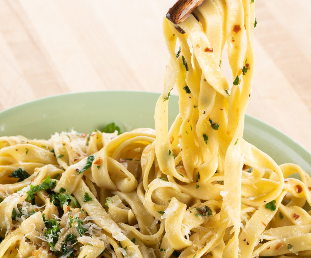 Homemade Garlicky Egg Pasta