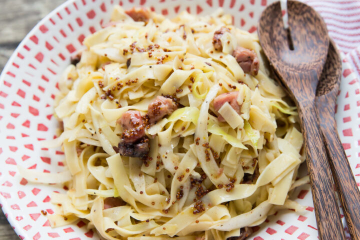 Pastrami Lukshen and Cabbage