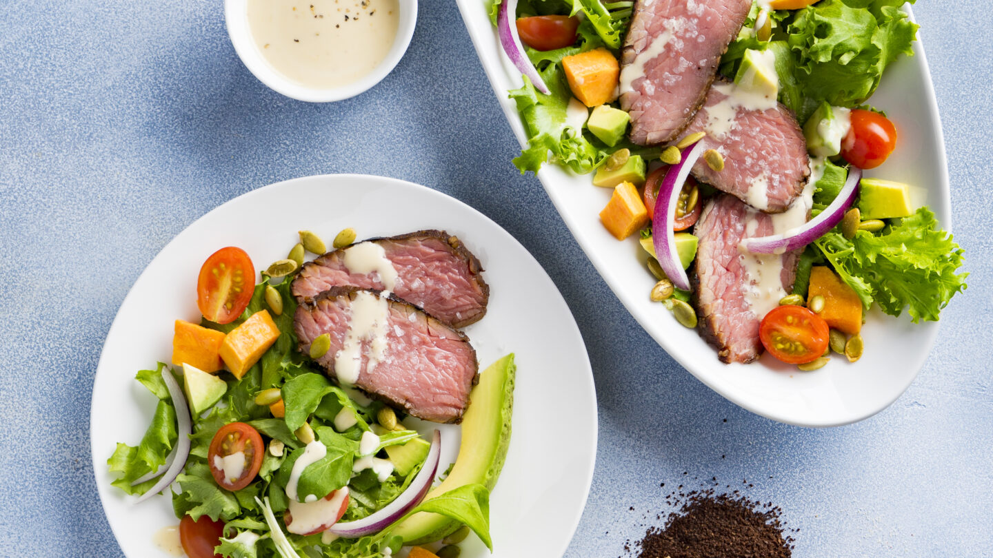 Savory Oyster Steak Salad with Mocha Spice Blend