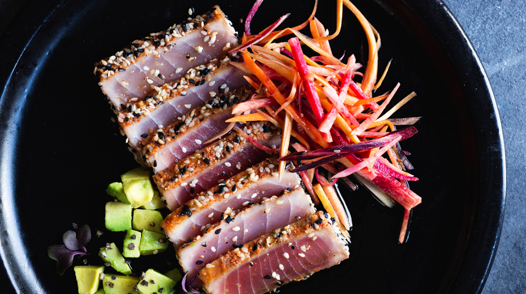Tuna with Rainbow Slaw