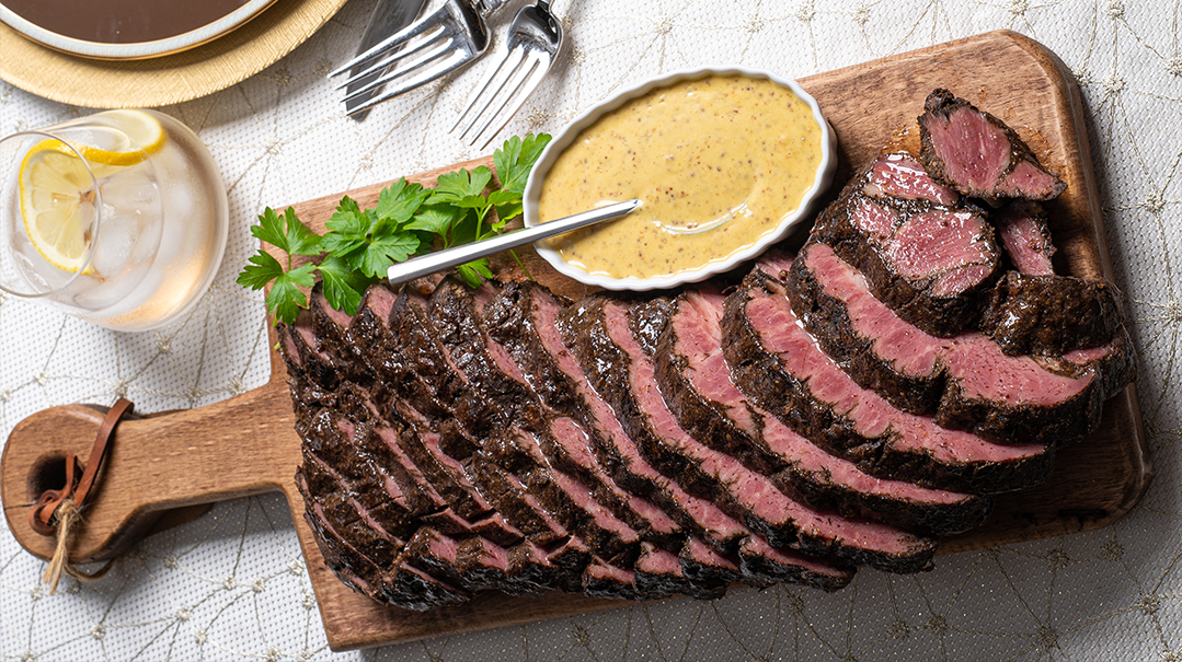 Navel Pastrami with Mustard Dipping Sauce