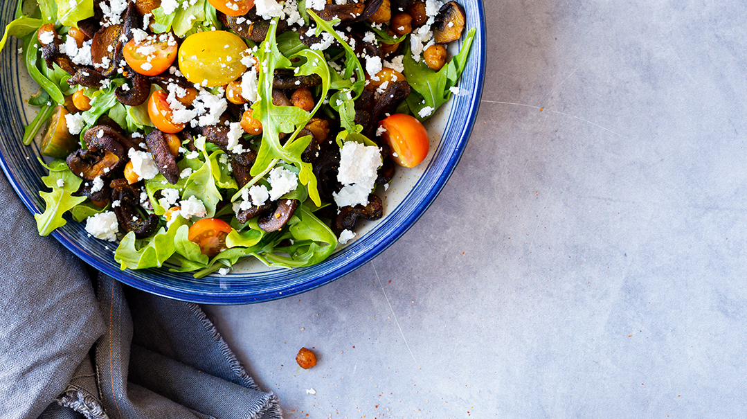 Roasted Mushroom and Chickpea Salad