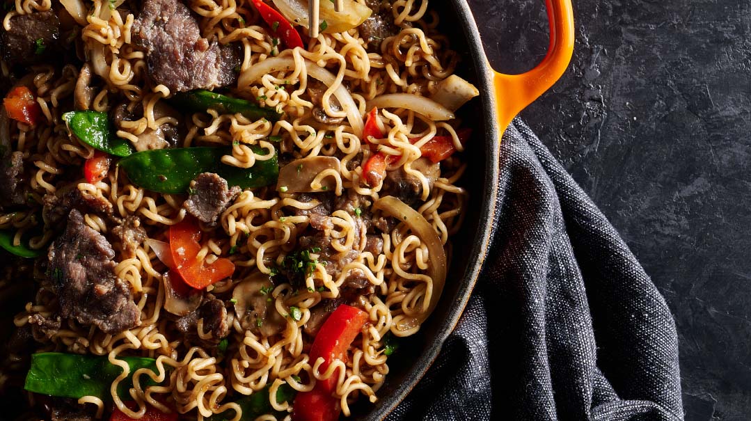 Pan-fried Ramen with Beef