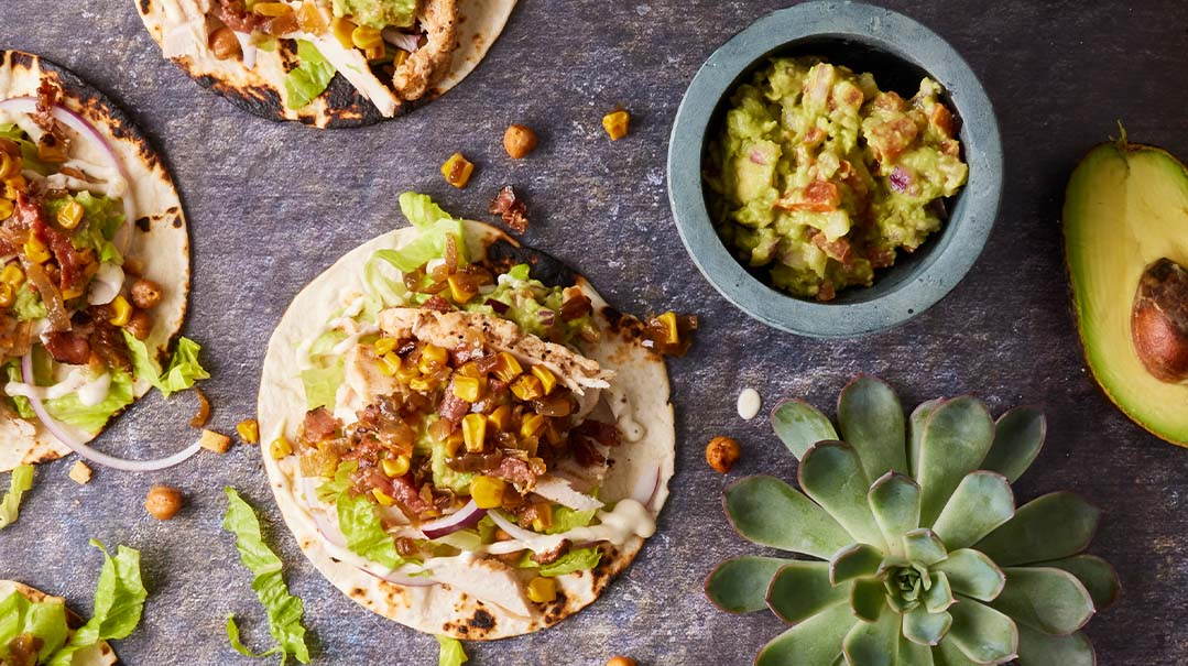 Chicken Caesar Taco with Corn Salsa