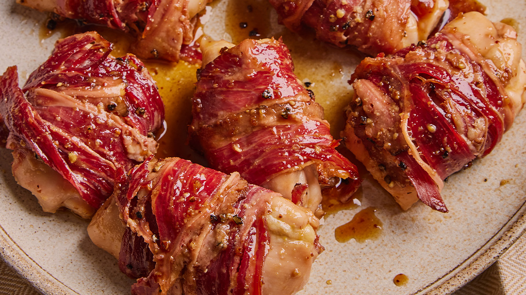 Beef-Fry-Wrapped Chicken Bites