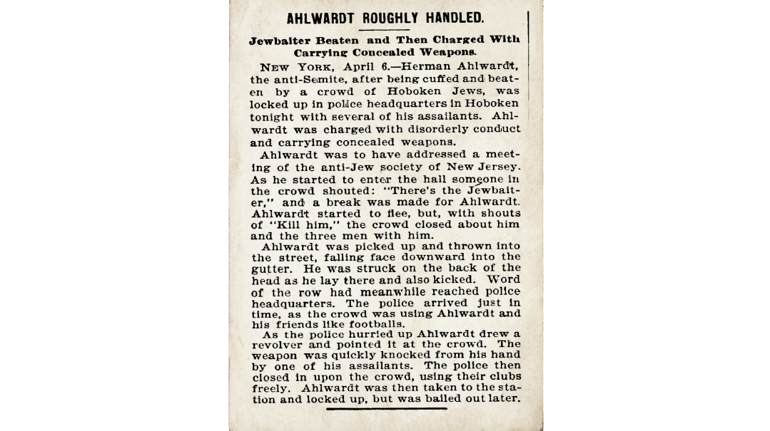 The American “Adventures” of Ahlwardt the Amalekite