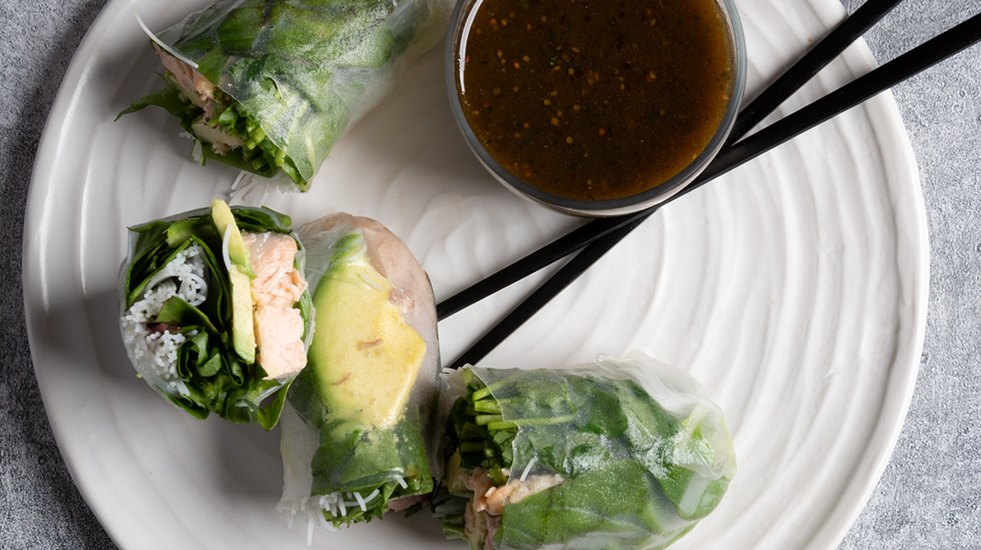 Basil Salmon Summer Rolls