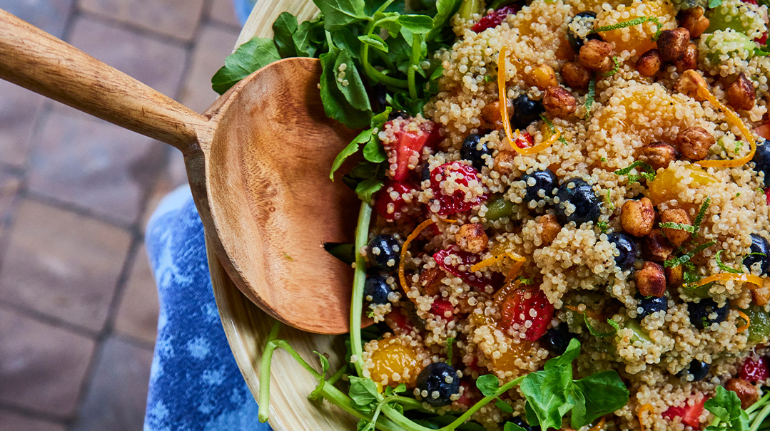 Quinoa and Fruit Salad with Citrus Poppy Dressing