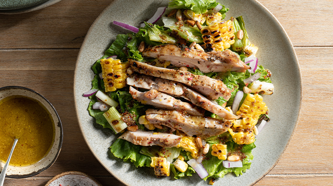 Grilled Corn and Scallion Chicken Salad 