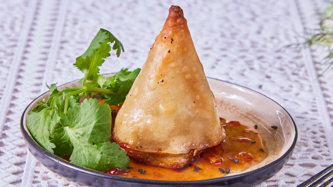Lamb Wonton Cones with Sweet Chili Glaze