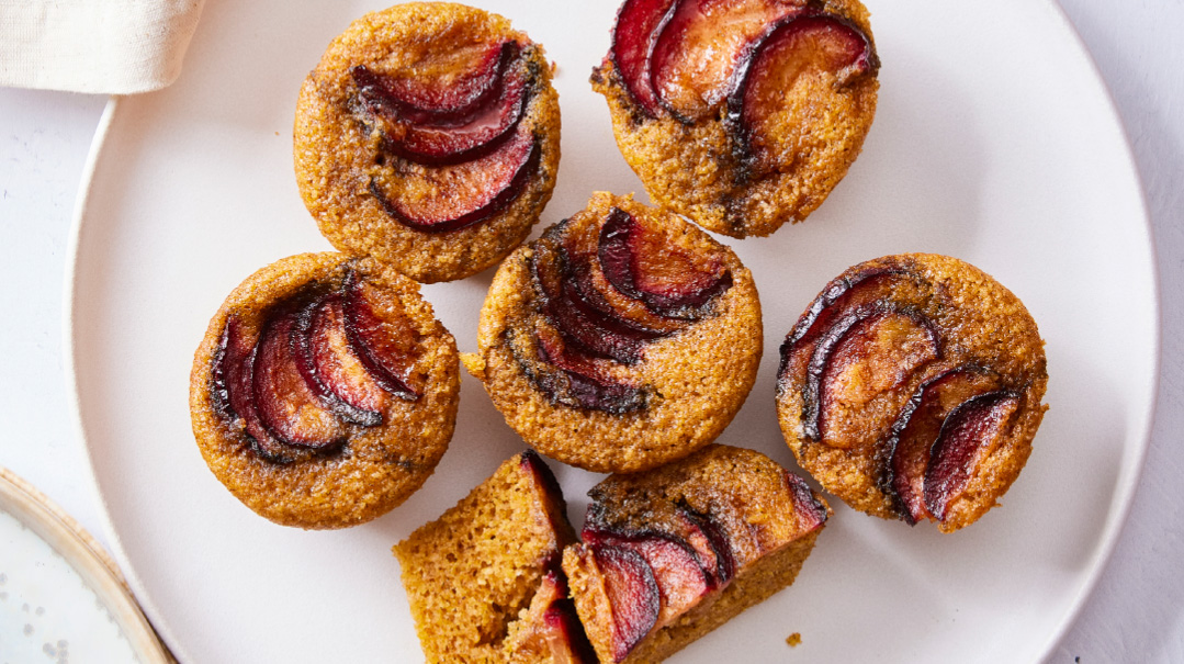 Plum-Topped Butternut Squash Muffins