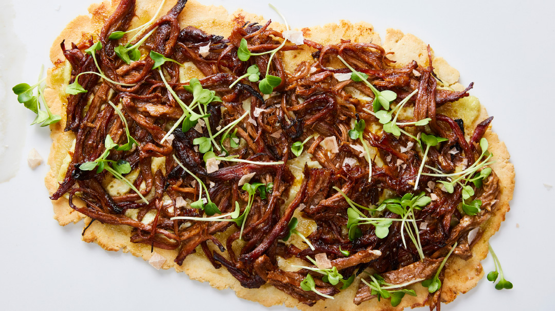 Pulled Brisket Pizza with Jalapeño Mayo