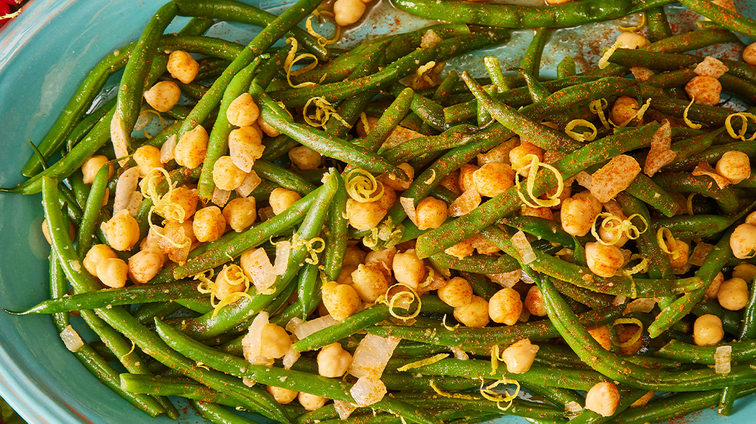 Lemony String Beans and Chickpeas
