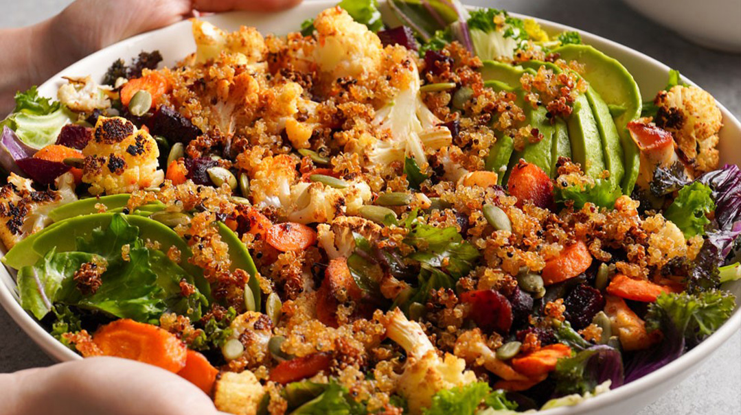 Warm Crispy  Quinoa Salad